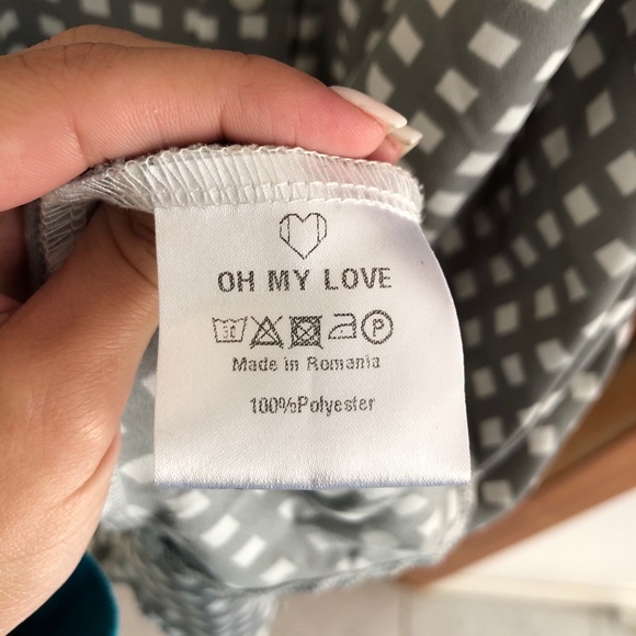 Oh My Love London Button Front Gray Midi Dress - Picture 6 of 7